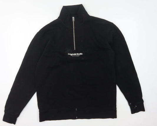 Mens UK Size L JACK & JONES Black Full Zip Sweatshirt