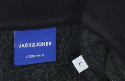 Mens UK Size L JACK & JONES Black Full Zip Sweatshirt