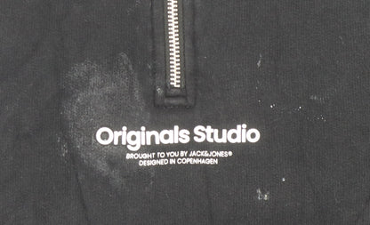 Mens UK Size L JACK & JONES Black Full Zip Sweatshirt