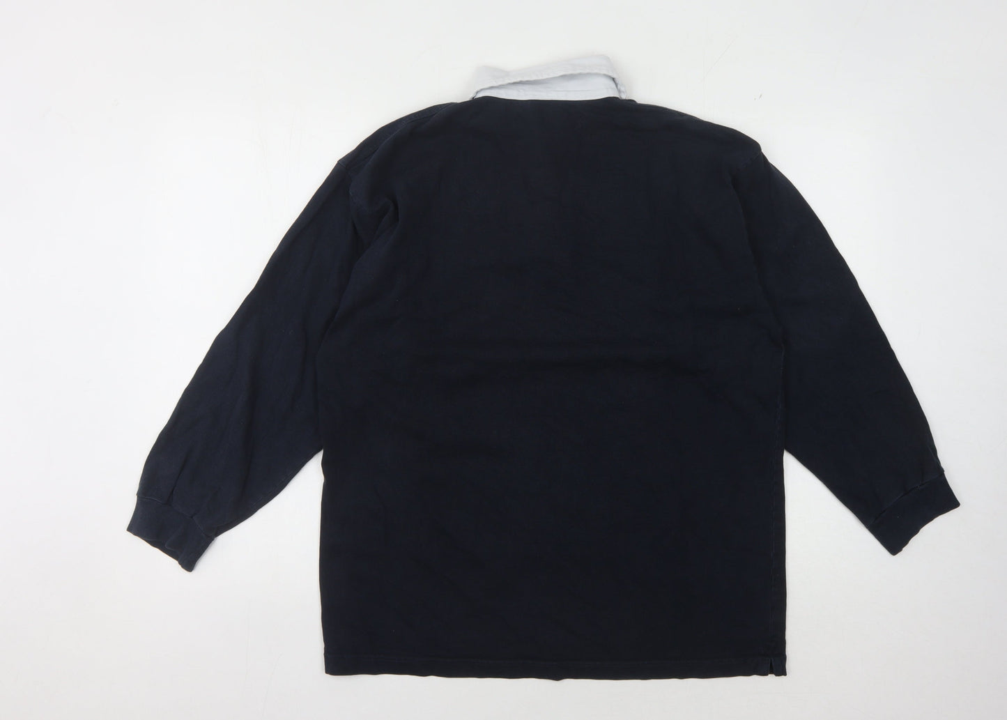 AIRAK Men's Black Rugby Polo M Long Sleeve Cotton