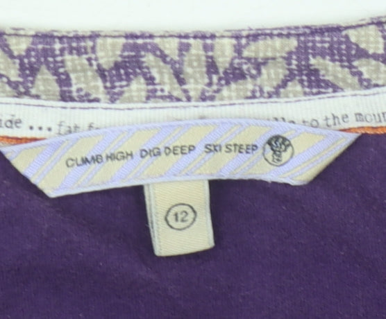 Womens UK Size 12 No Data Purple Tunic Blouse