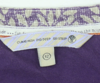Womens UK Size 12 No Data Purple Tunic Blouse