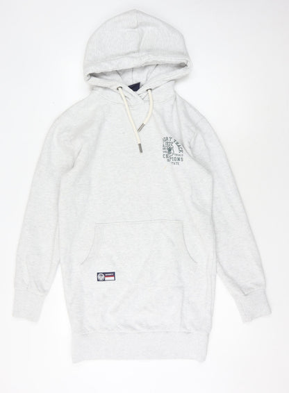 Superdry Women's Grey Hoodie, Size 10, Pullover Style