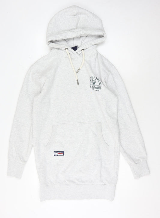 Superdry Women's Grey Hoodie, Size 10, Pullover Style