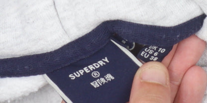Superdry Women's Grey Hoodie, Size 10, Pullover Style