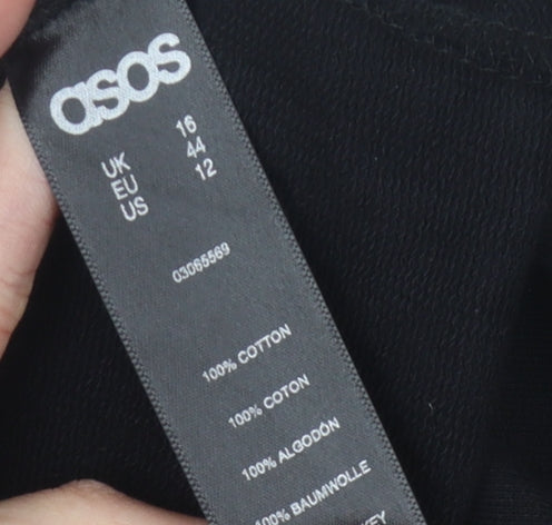 Womens UK Size 16 ASOS Black Pullover Sweatshirt