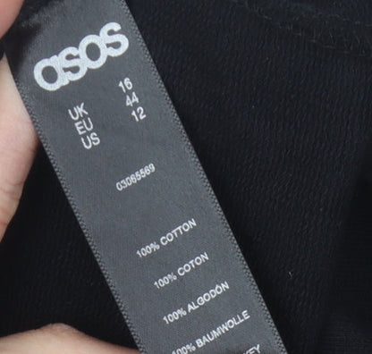 Womens UK Size 16 ASOS Black Pullover Sweatshirt