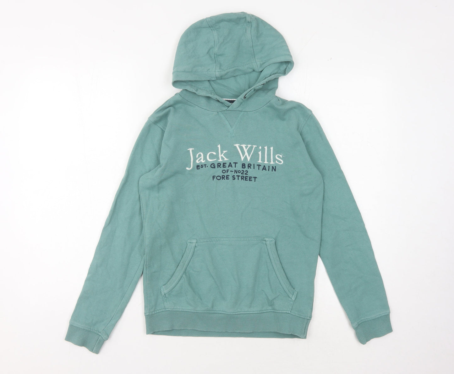 Jack Wills Boys Blue Hoodie, Logo, 9-10 Years, Casual Wear
