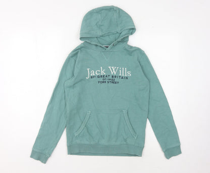 Jack Wills Boys Blue Hoodie, Logo, 9-10 Years, Casual Wear