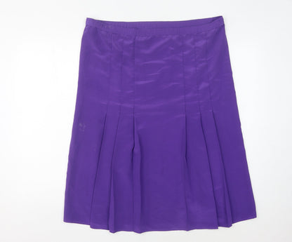 Jacques Vert Women's Purple Pleated Skirt Size 16