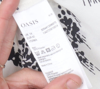 Womens UK Size 14 Oasis Multicoloured Basic Blouse