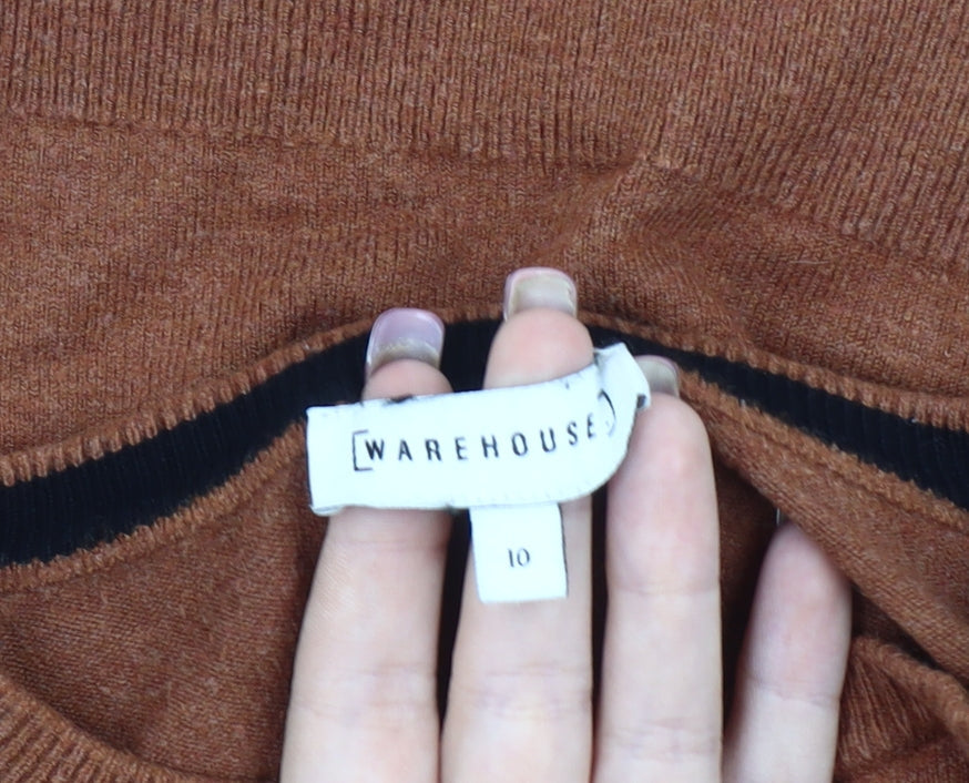 Womens UK Size 10 Warehouse Brown Pullover Jumper