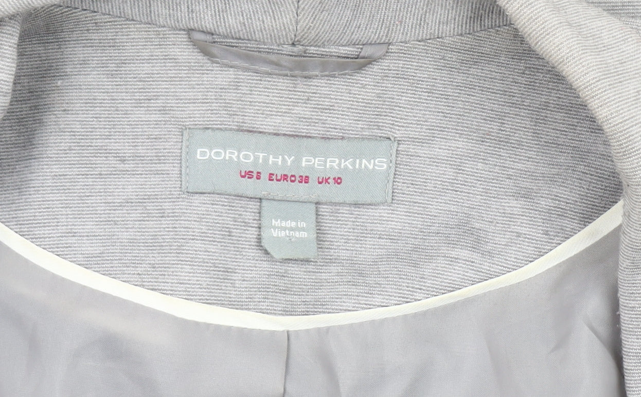 Dorothy Perkins Grey Women's Blazer, Size 10, Shawl Collar
