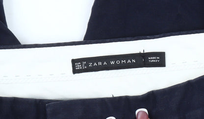 Womens UK Size 6 Zara Regular Fit Chino Black Trousers