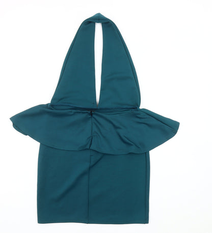 boohoo Women's Green Bodycon Dress, Size 12, Party Wear