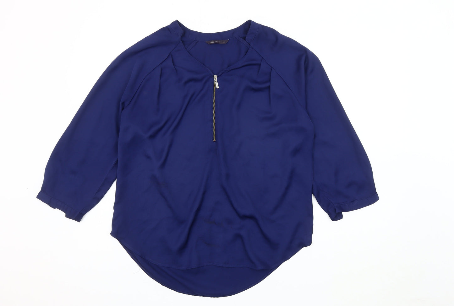 Womens UK Size 14 Marks and Spencer Blue Basic Blouse