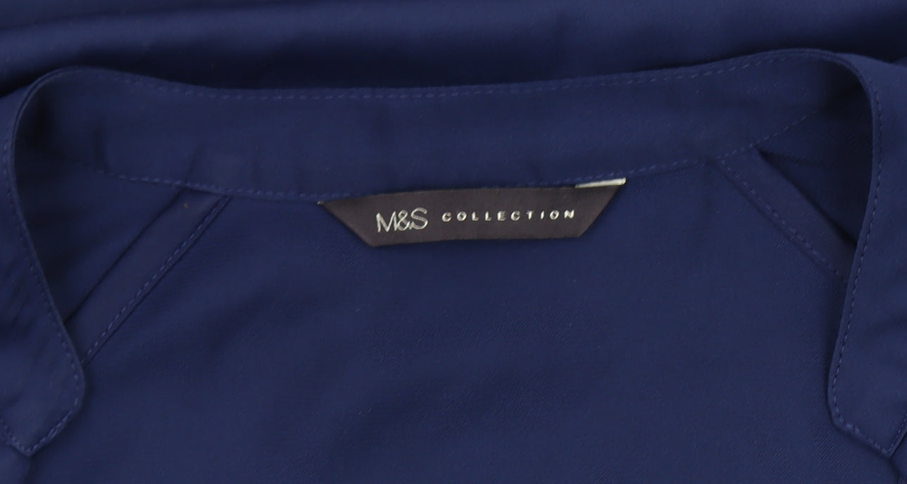 Womens UK Size 14 Marks and Spencer Blue Basic Blouse