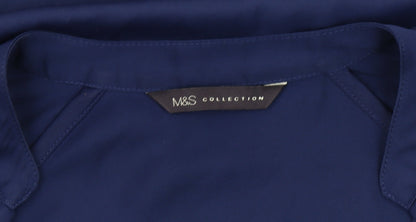 Womens UK Size 14 Marks and Spencer Blue Basic Blouse