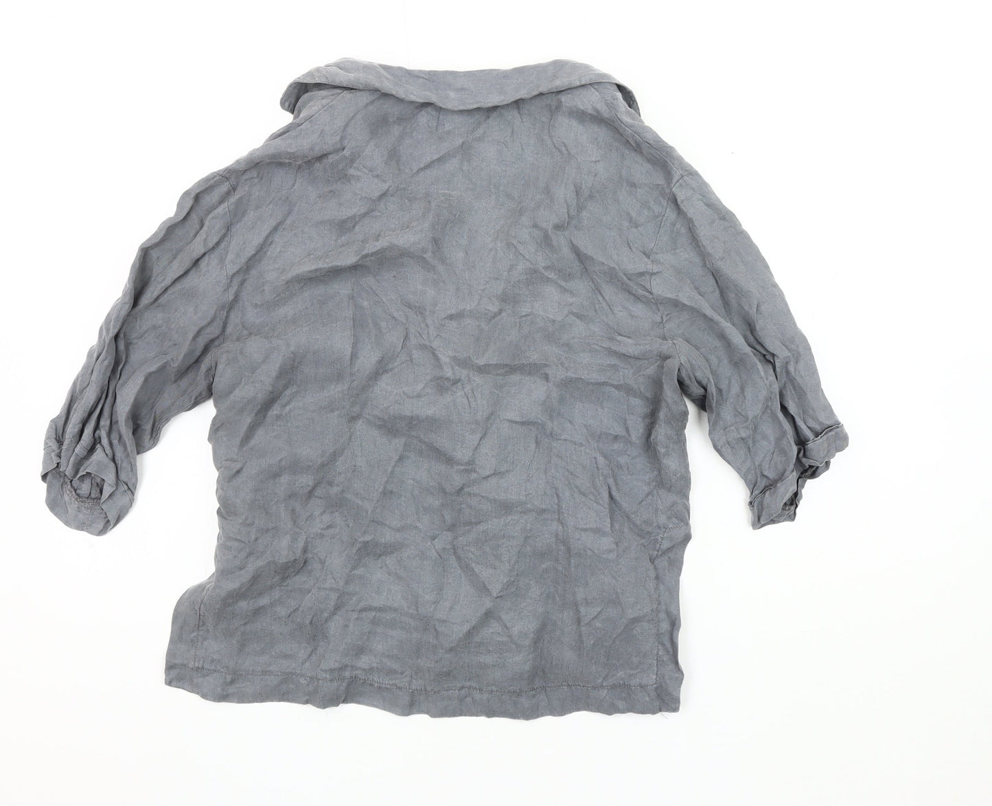 Womens UK Size 2XS Zara Grey Basic Blouse
