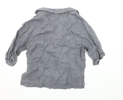 Womens UK Size 2XS Zara Grey Basic Blouse