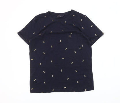 Womens UK Size 8 Marks and Spencer Blue Basic T-Shirt