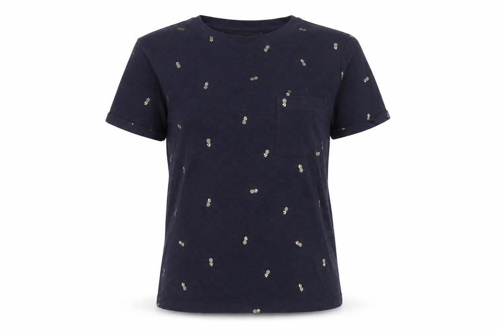 Womens UK Size 8 Marks and Spencer Blue Basic T-Shirt