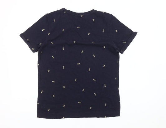 Womens UK Size 8 Marks and Spencer Blue Basic T-Shirt