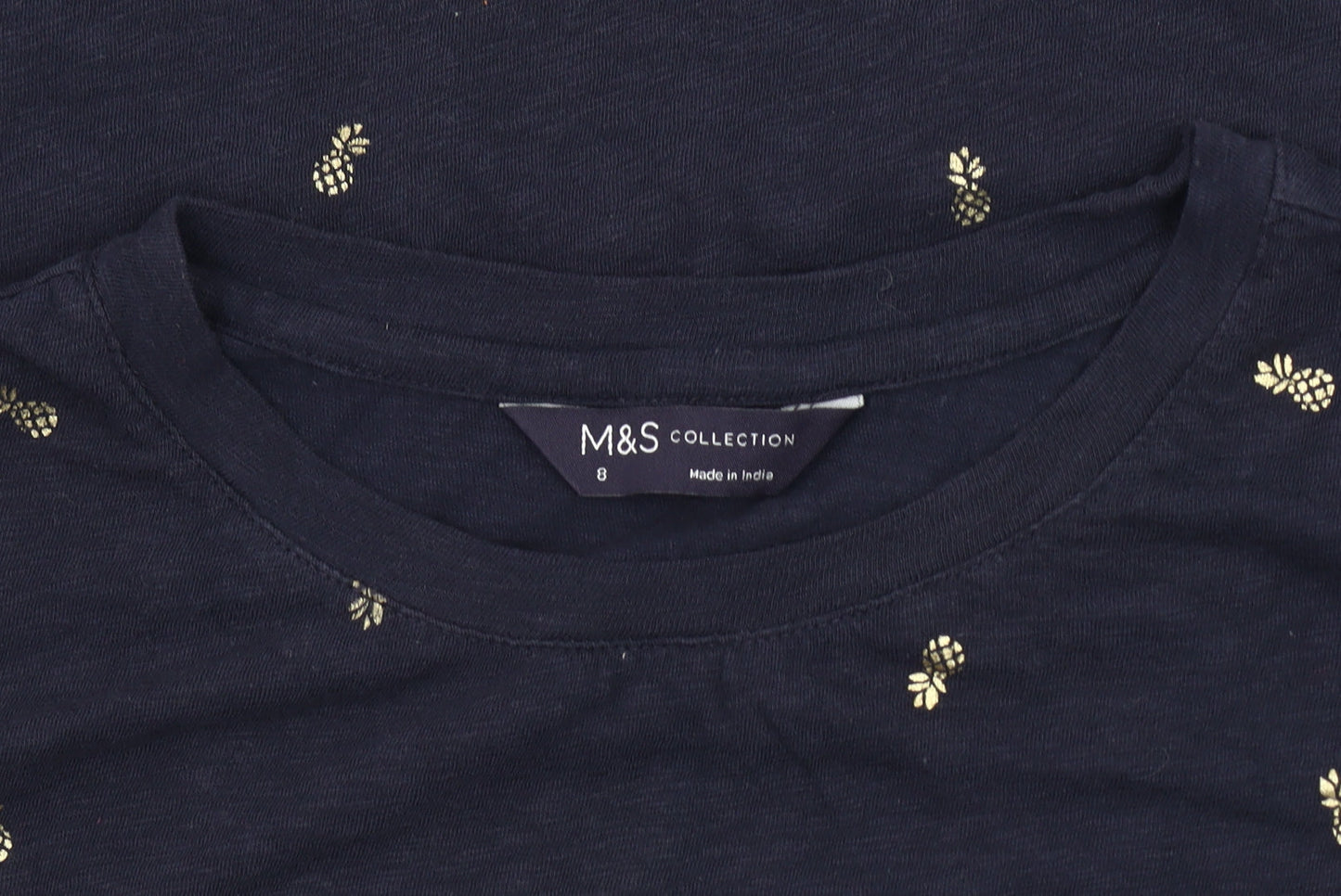 Womens UK Size 8 Marks and Spencer Blue Basic T-Shirt