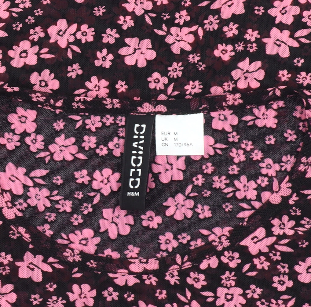 Womens UK Size M H&M Black Cropped Blouse