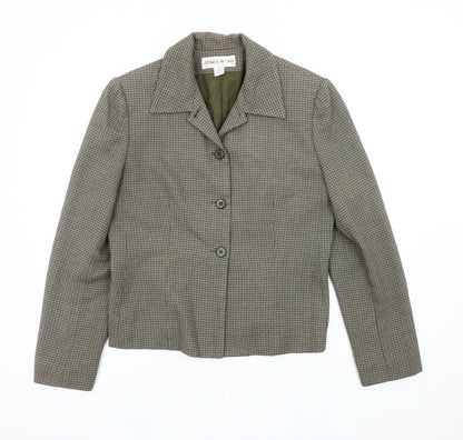 Jones Wear Women's Grey Houndstooth Suit Jacket Size 10