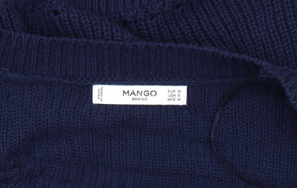 Womens UK Size M Mango Blue Cardigan Jumper