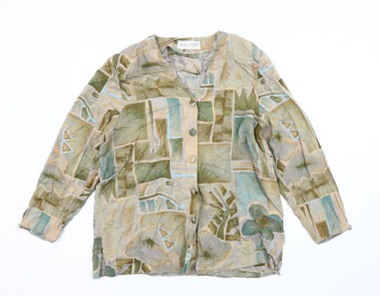 Womens UK Size 10 Gallery Multicoloured Basic Blouse