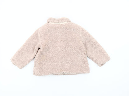 Zara Unisex Beige Coat, 12-18 Months, Lined Winter Essential