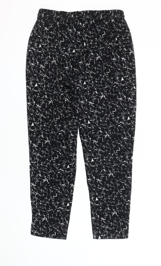 Womens UK Size 8 H&M Relaxed Fit Jogger Black Trousers