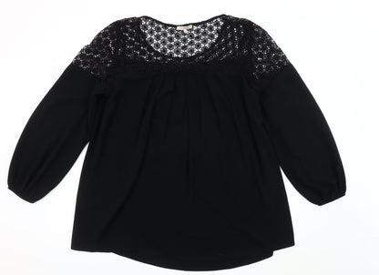 Womens UK Size 14 Limited Edition Black Basic Blouse