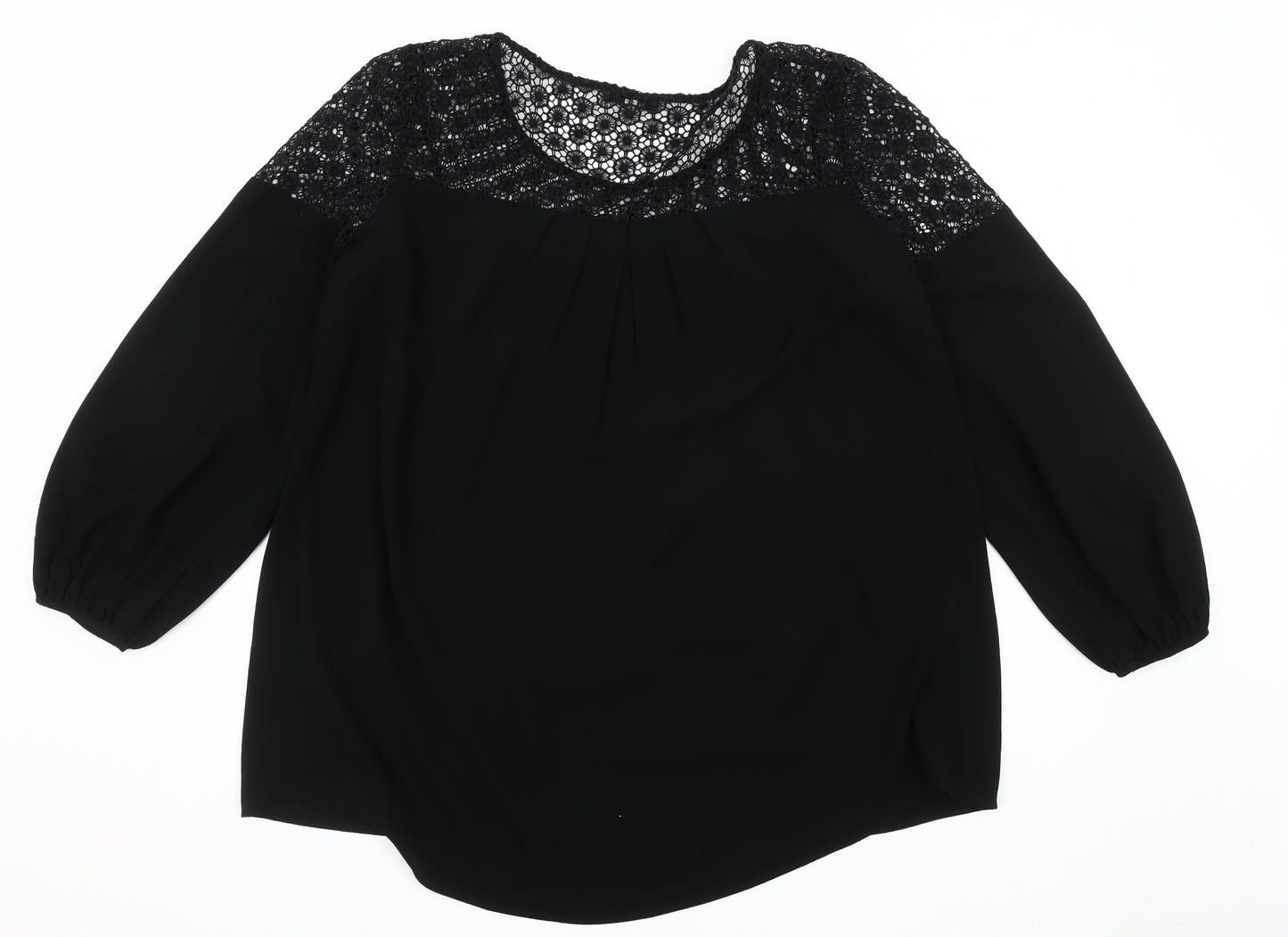 Womens UK Size 14 Limited Edition Black Basic Blouse
