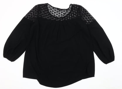 Womens UK Size 14 Limited Edition Black Basic Blouse