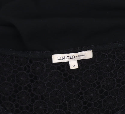Womens UK Size 14 Limited Edition Black Basic Blouse