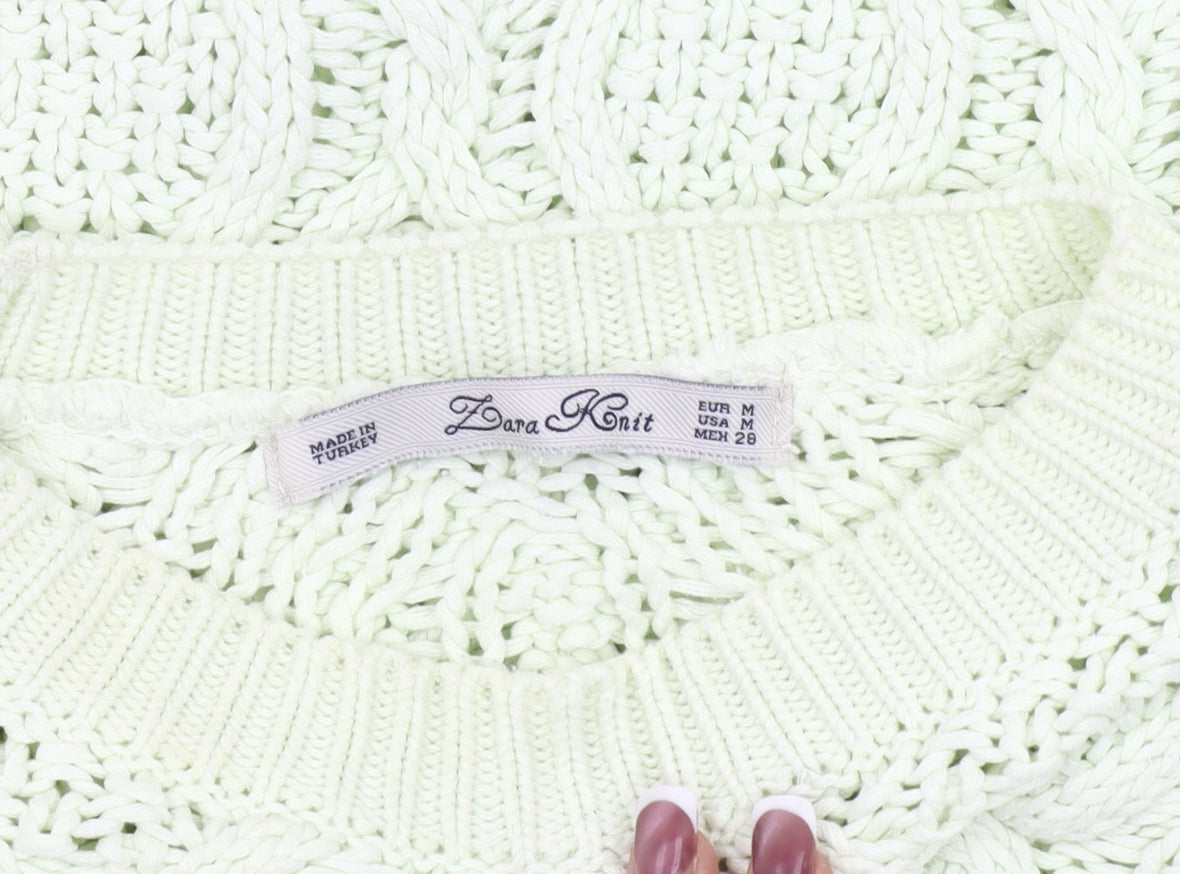 Womens UK Size 12 Zara Green Pullover Jumper
