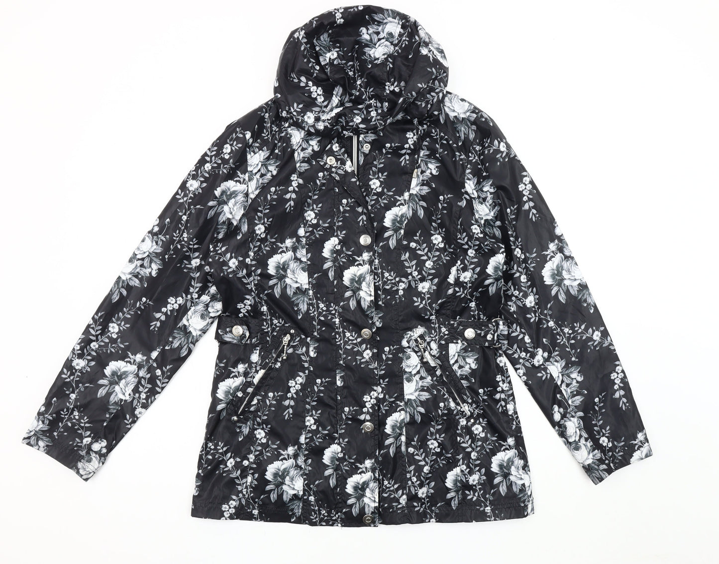 Womens UK Size 10 Finesse Black Rain Coat