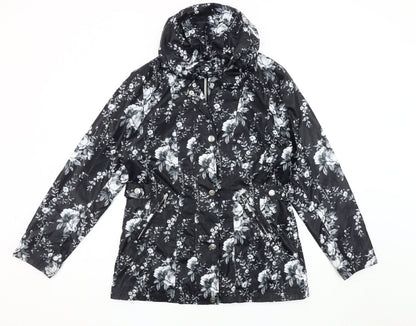 Womens UK Size 10 Finesse Black Rain Coat