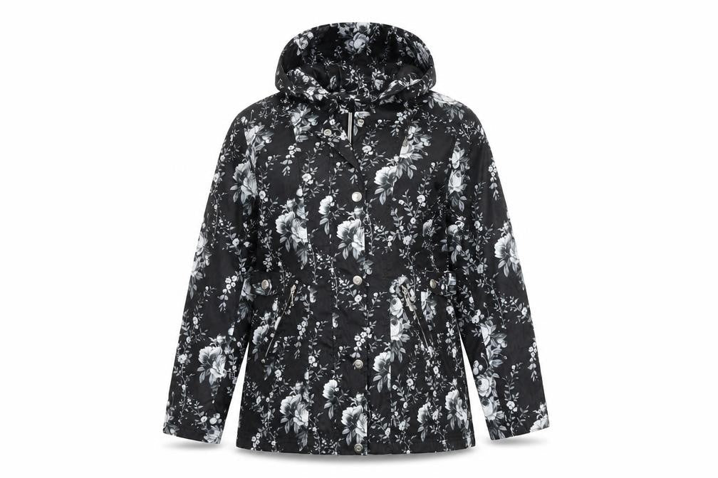 Womens UK Size 10 Finesse Black Rain Coat