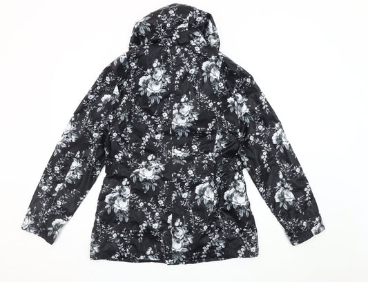 Womens UK Size 10 Finesse Black Rain Coat