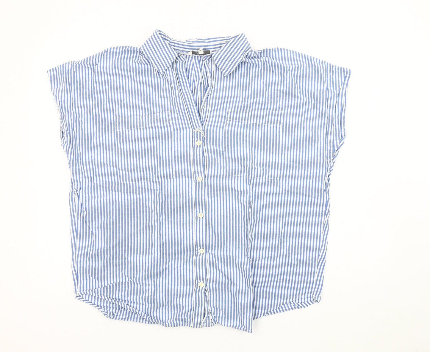 Womens UK Size M NEXT Blue Casual Button-Up