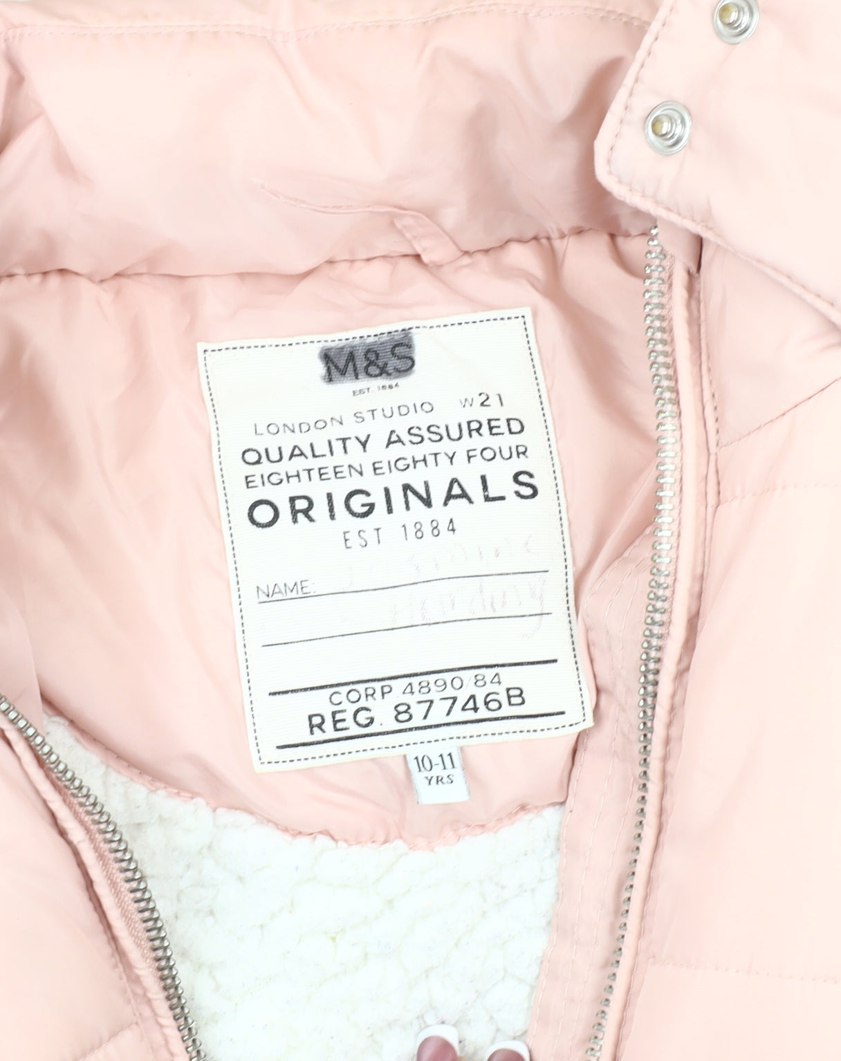 Marks and Spencer Girls Pink Puffer Jacket 10-11 Years