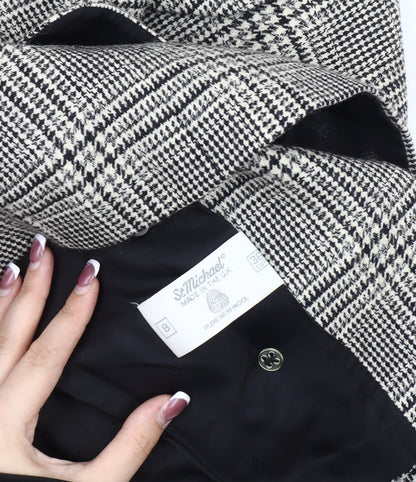 Marks & Spencer Women's Grey Houndstooth Blazer, Size 8