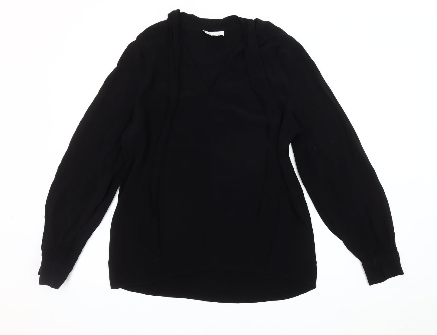 Womens UK Size 12 Topshop Black Basic Blouse