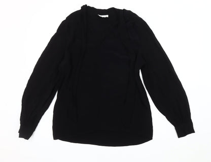 Womens UK Size 12 Topshop Black Basic Blouse