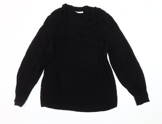 Womens UK Size 12 Topshop Black Basic Blouse