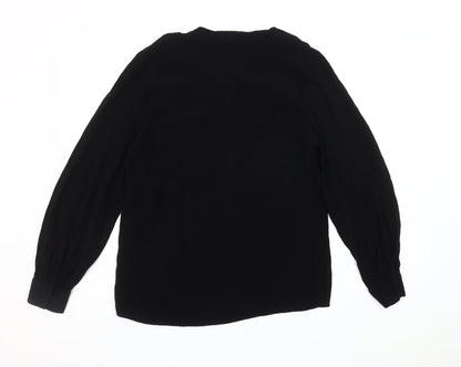 Womens UK Size 12 Topshop Black Basic Blouse
